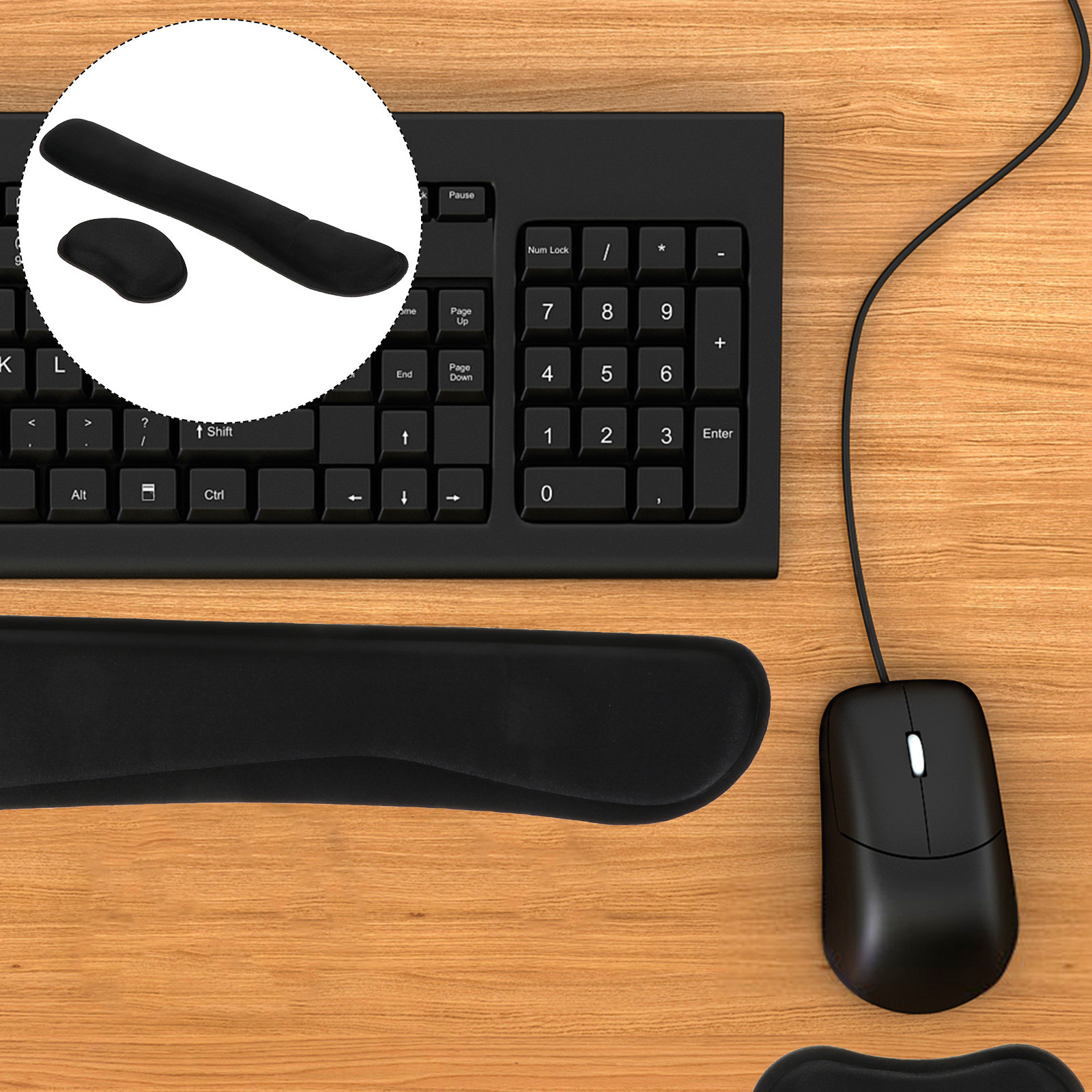 Gaming Keyboard Ergonomic - 1Set Memory Foam Wrist Rest Set