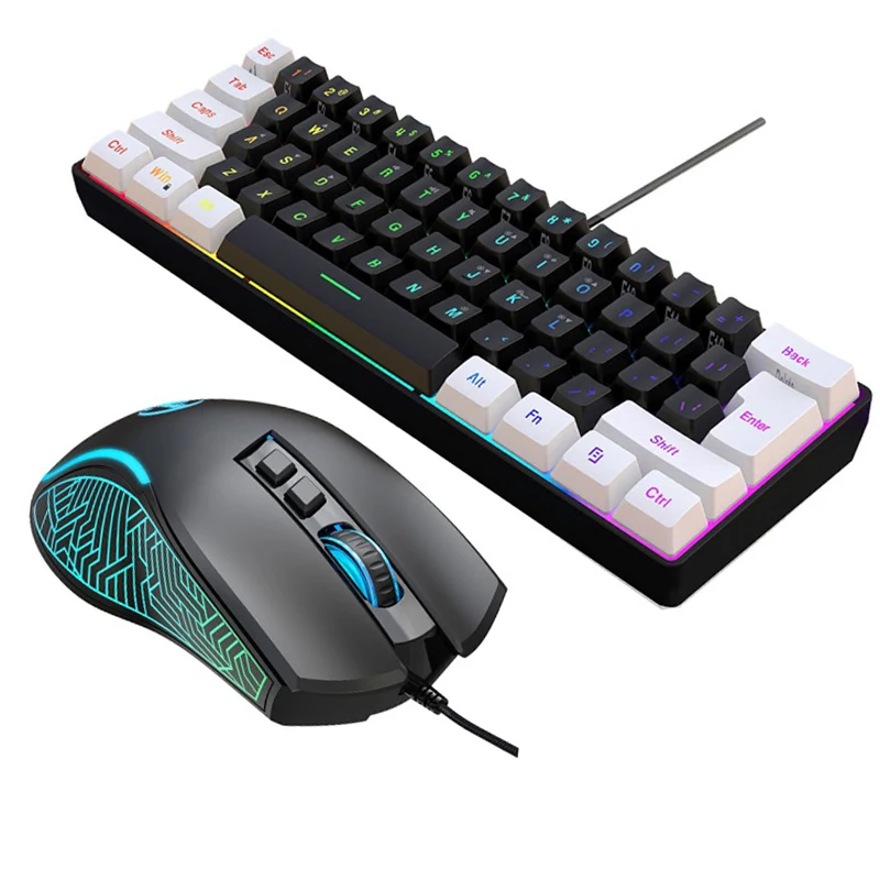 Gaming Keyboard Ergonomic - Keyboard and Mouse 60% Computer Gaming