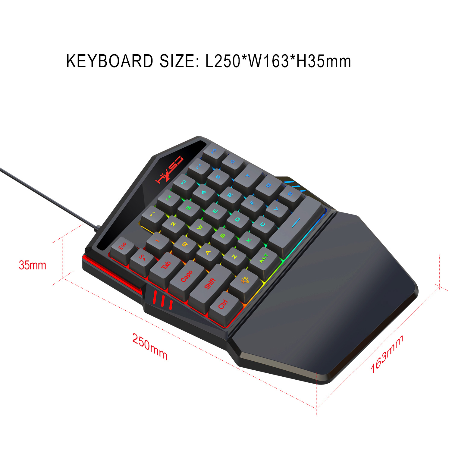 HXSJ V100 V100-2 35 Key Gaming - Gaming Keyboard Half recension och pris