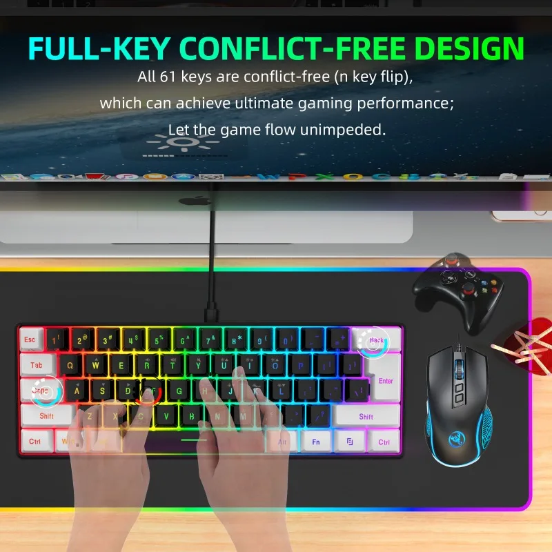 Keyboard and Mouse 60% Compute - Gaming Keyboard Ergonomic recension och pris