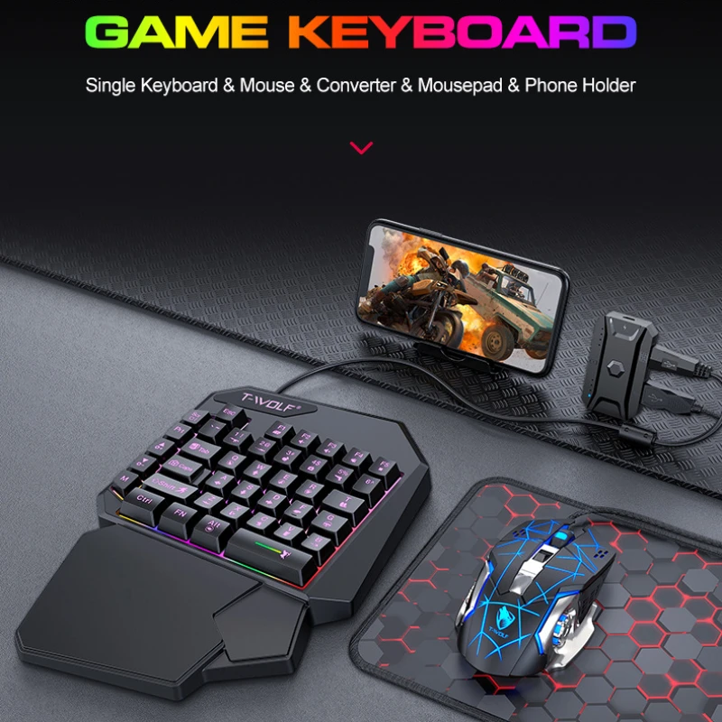 T-WOLF TF900 One Handed Keyboa - Gaming Keyboard Half recension och pris