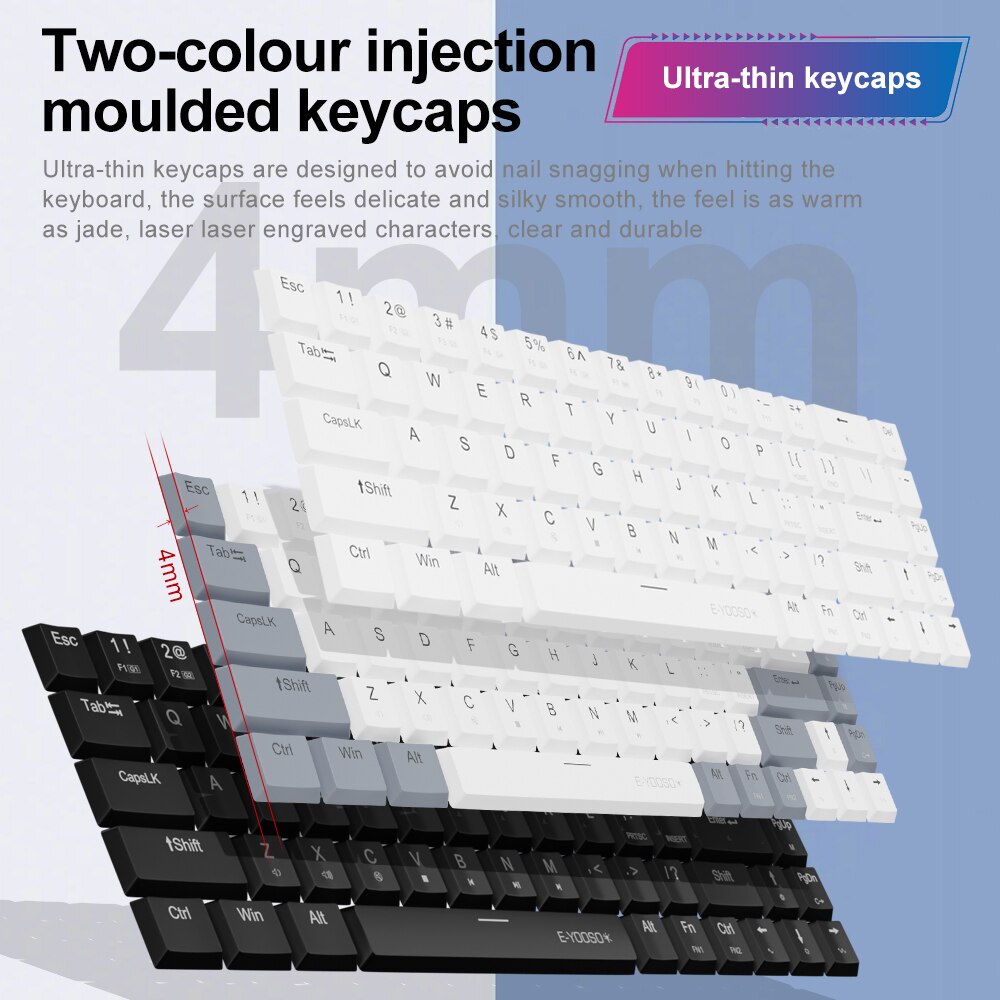 E-YOOSO A68 RGB Mini Slim USB  - Gaming Keyboard Hand recension och pris