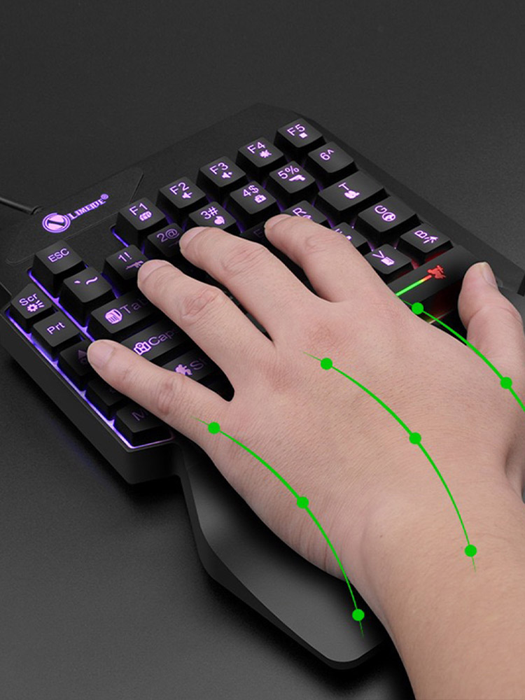 Mechanical One-Handed Light Ga - Gaming Keyboard Half recension och pris