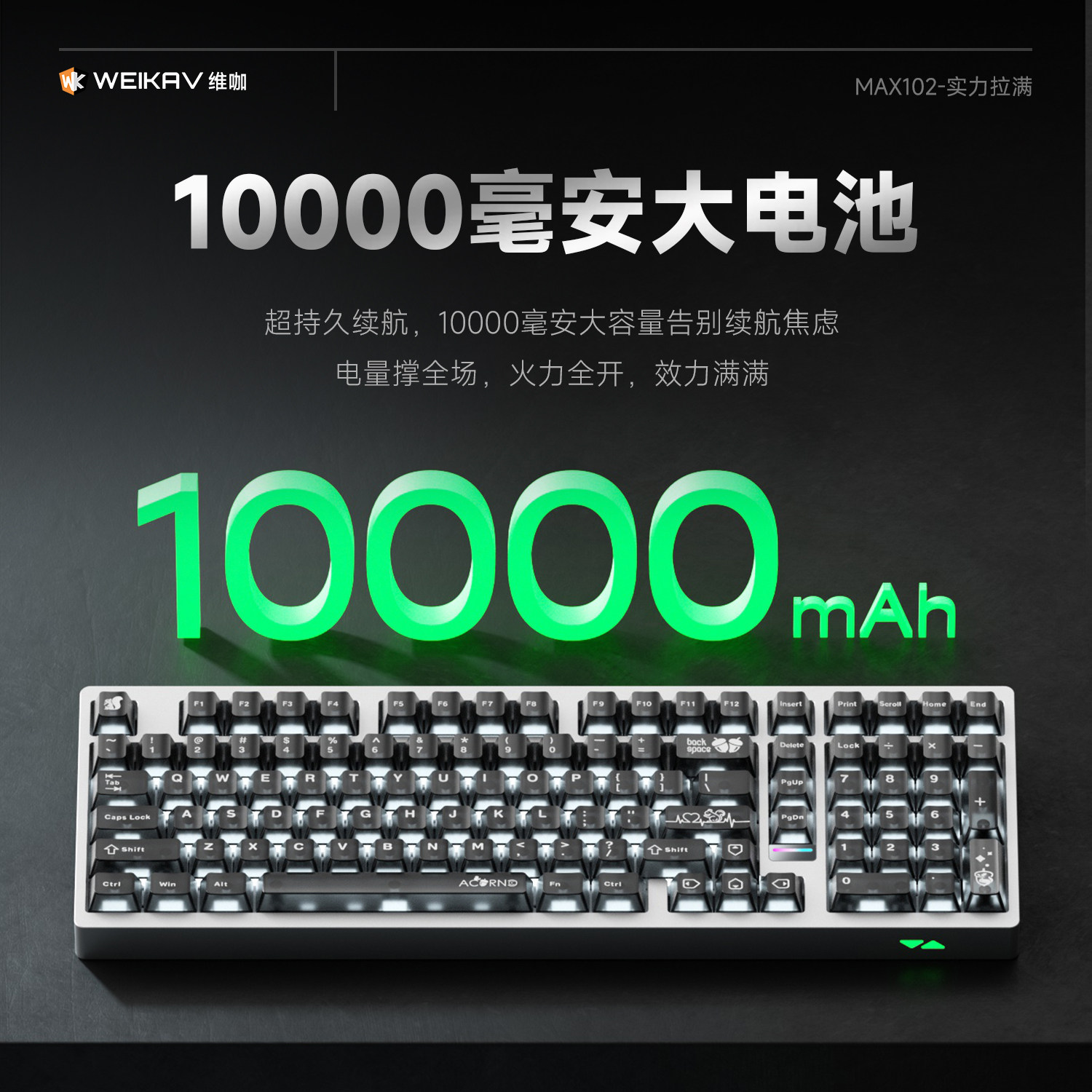 Weika Max102 Aluminum Case Wir - Gaming Keyboard Ergo recension och pris