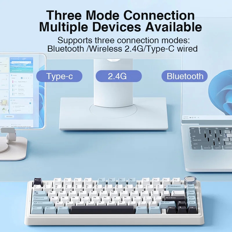 AULA F75 2.4G Wireless/Bluetoo - Gaming Keyboard Blue Switches recension och pris