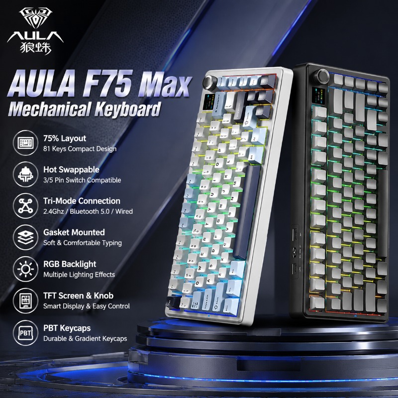 AULA F75 Max Mechanical Keyboa - Gaming Keyboard Ergo recension och pris