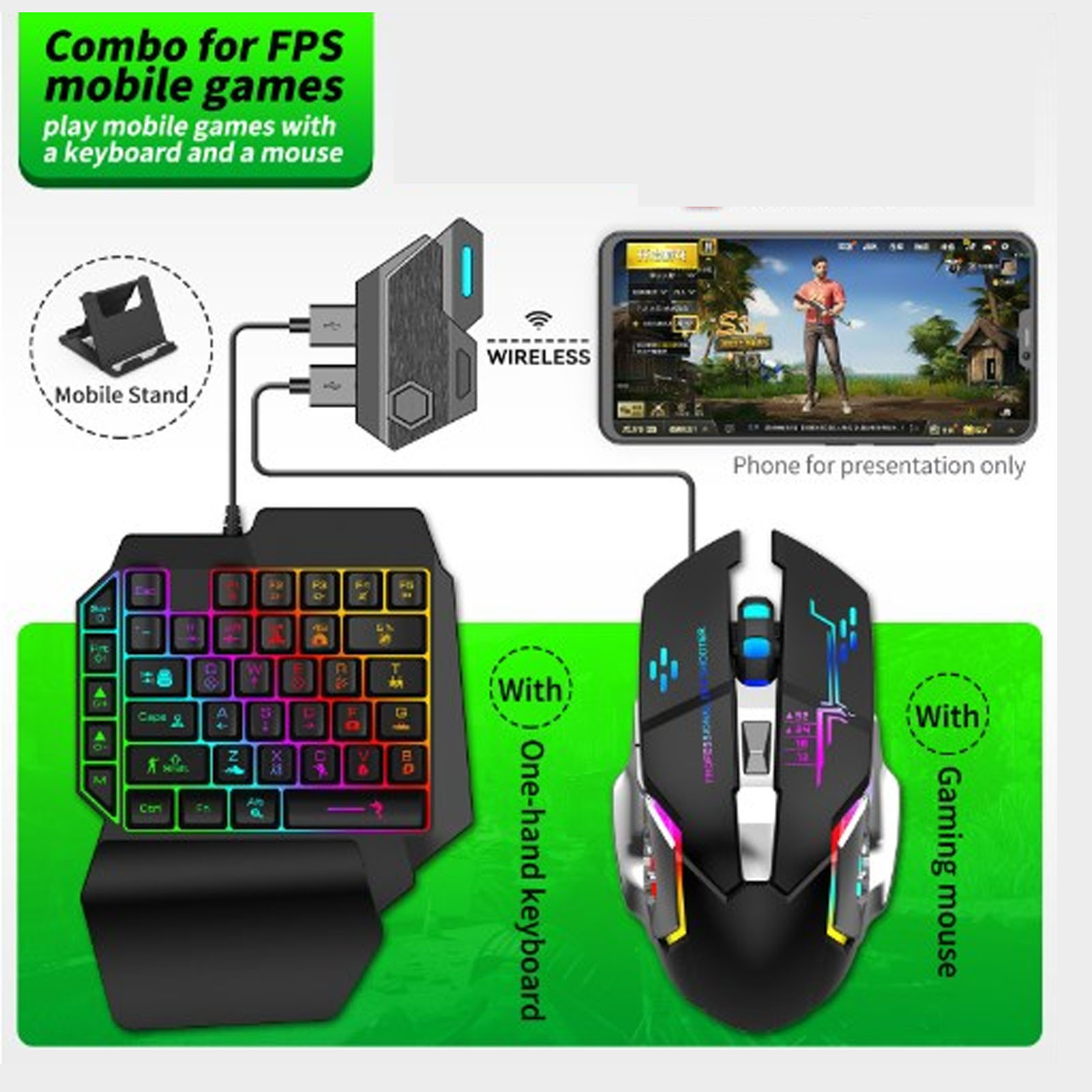 Keyboard Mouse Converter Set R - Gaming Keyboard Hand recension och pris