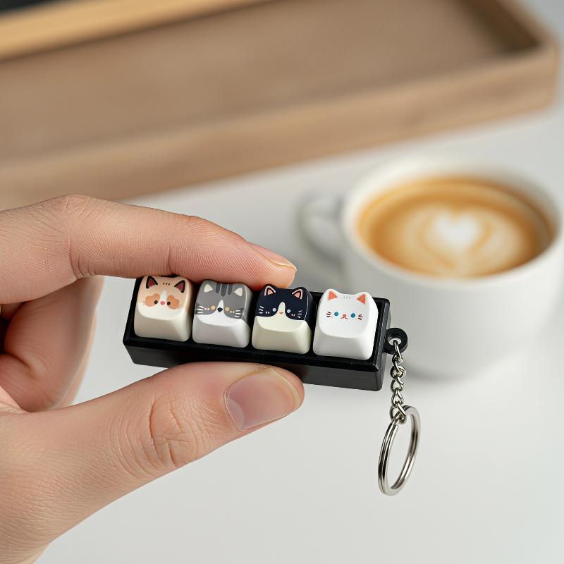 Cute Cartoon Cat Shaped Keycap - Gaming Keyboard Non Mechanical recension och pris