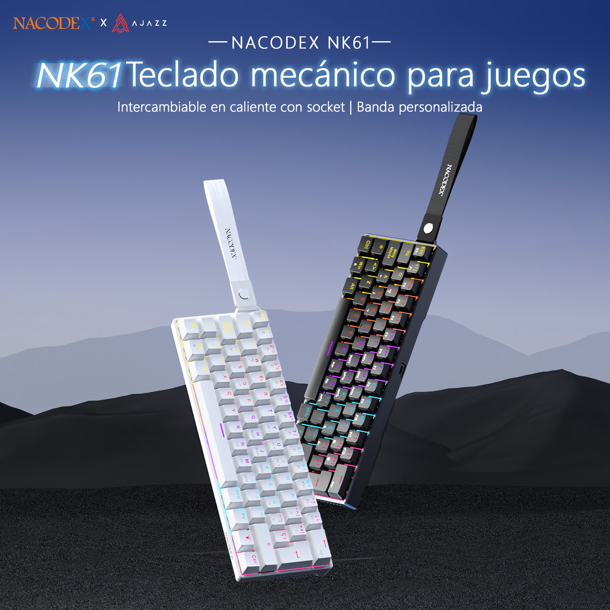 AJAZZ NK61 Spanish Layout Wire - Gaming Keyboard Blue Switches recension och pris
