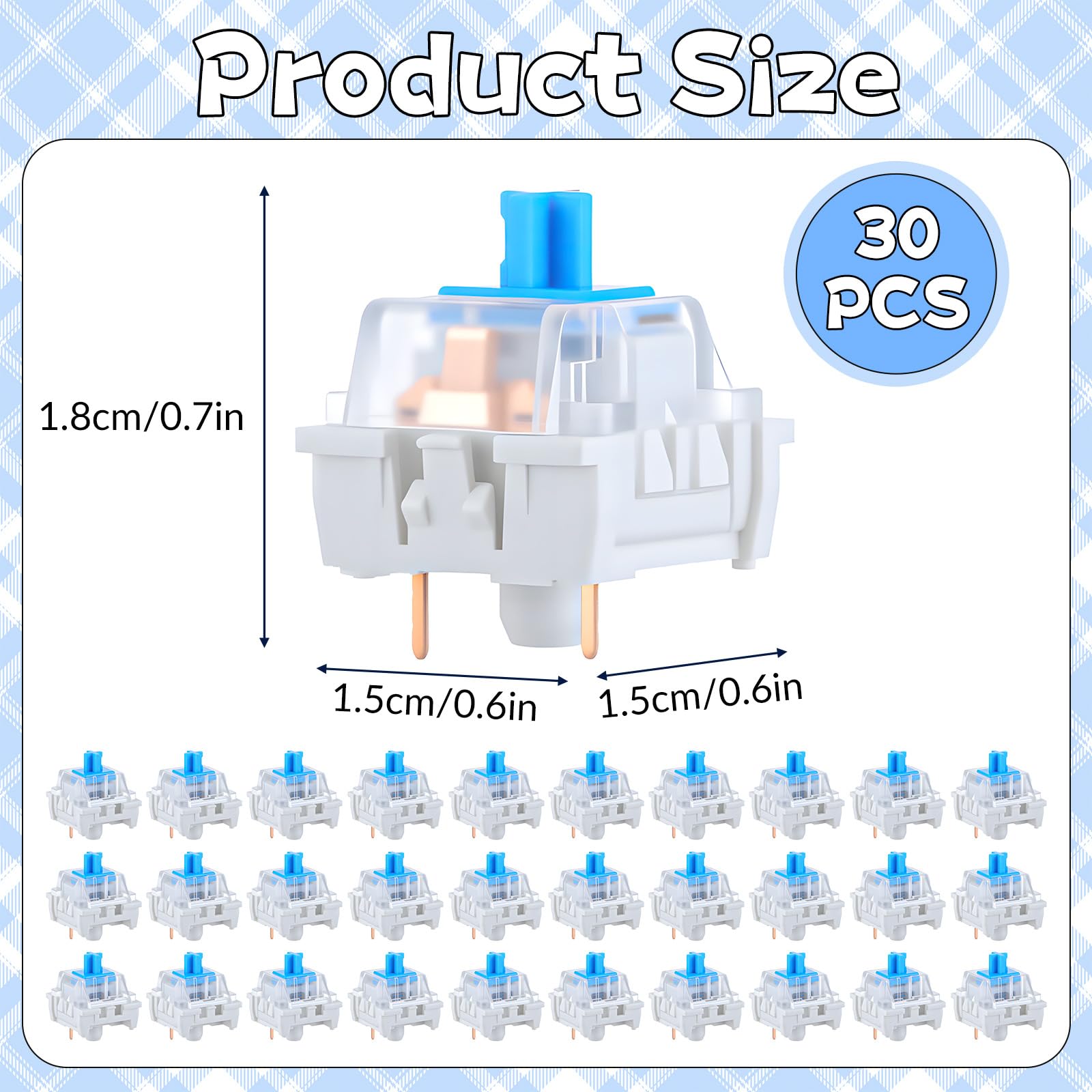 30 PCS Mechanical Keyboard Swi - Gaming Keyboard Blue Switches recension och pris
