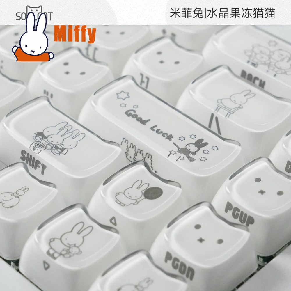 Kawaii Miffy Keycaps Cute Rabb - Gaming Keyboard Typewriter recension och pris