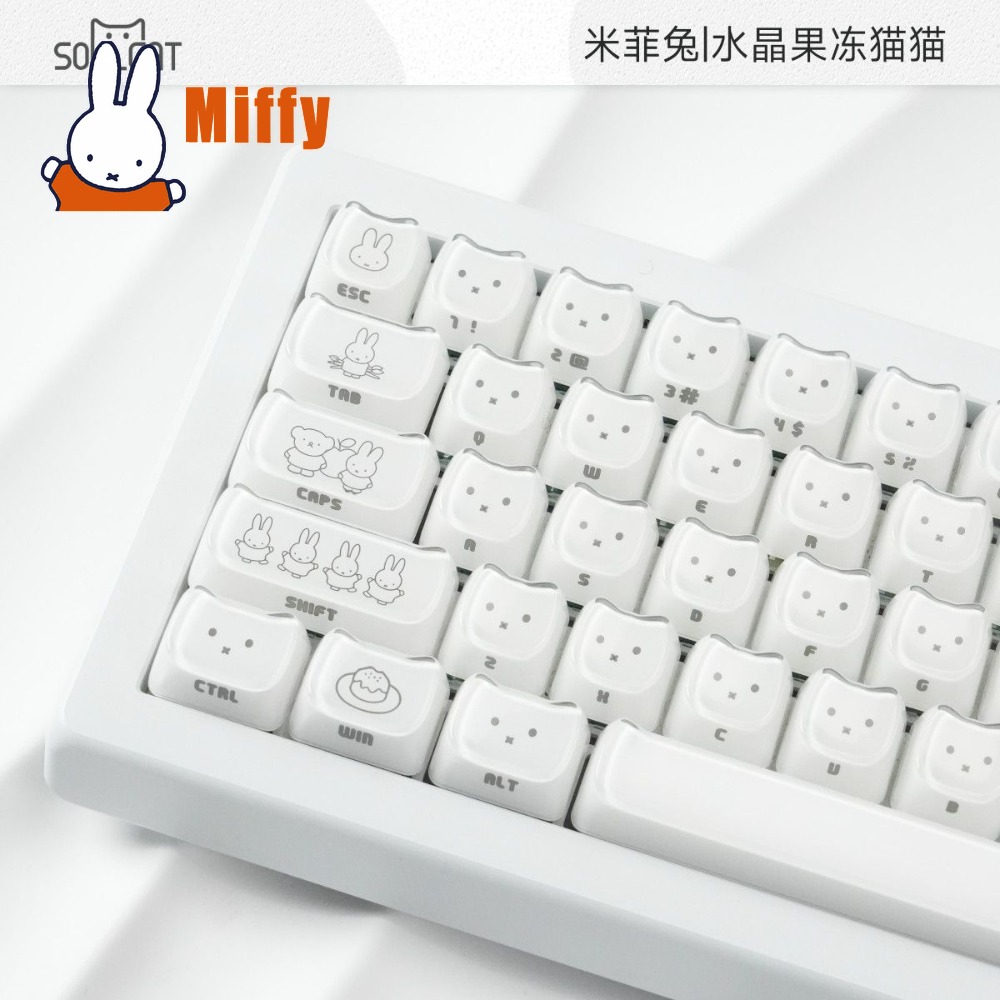 Kawaii Miffy Keycaps Cute Rabb - Gaming Keyboard Typewriter recension och pris