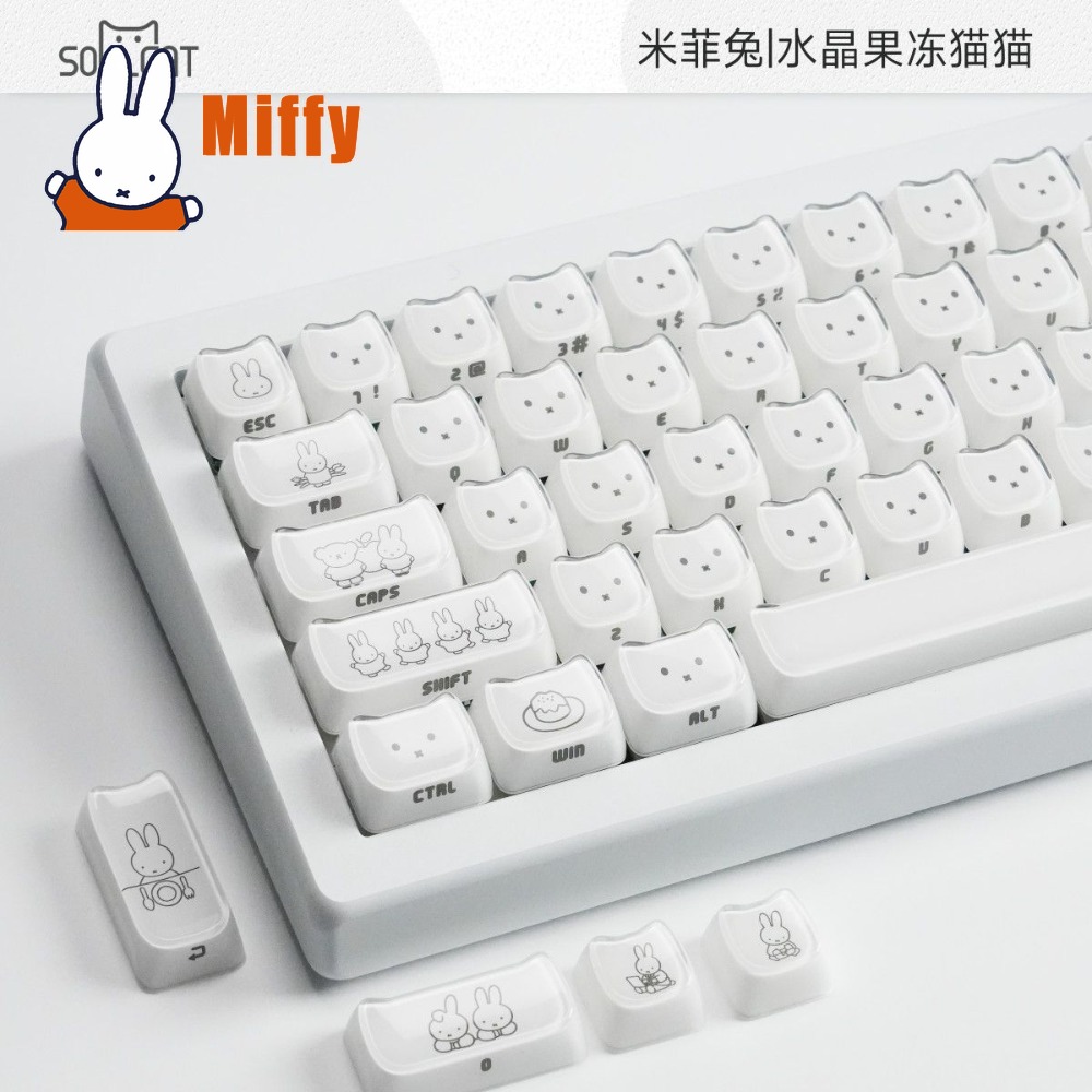 Kawaii Miffy Keycaps Cute Rabb - Gaming Keyboard Typewriter recension och pris