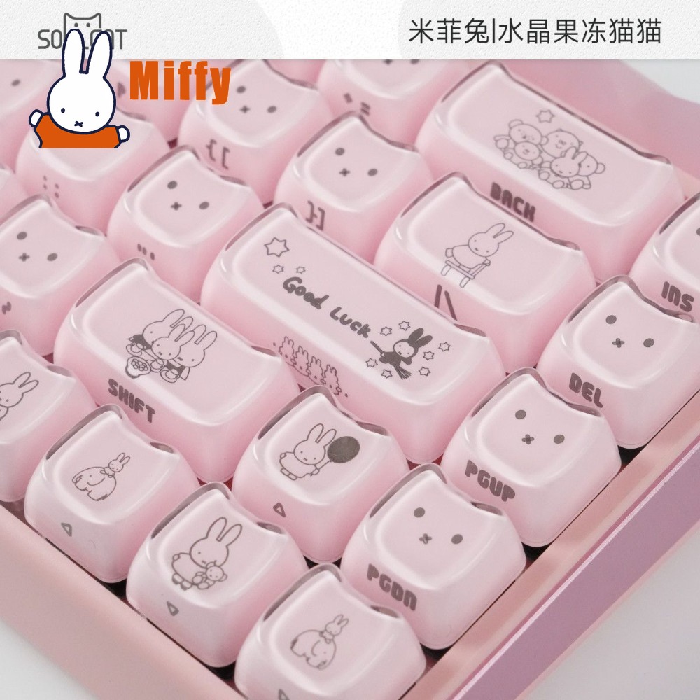 Kawaii Miffy Keycaps Cute Rabb - Gaming Keyboard Typewriter recension och pris