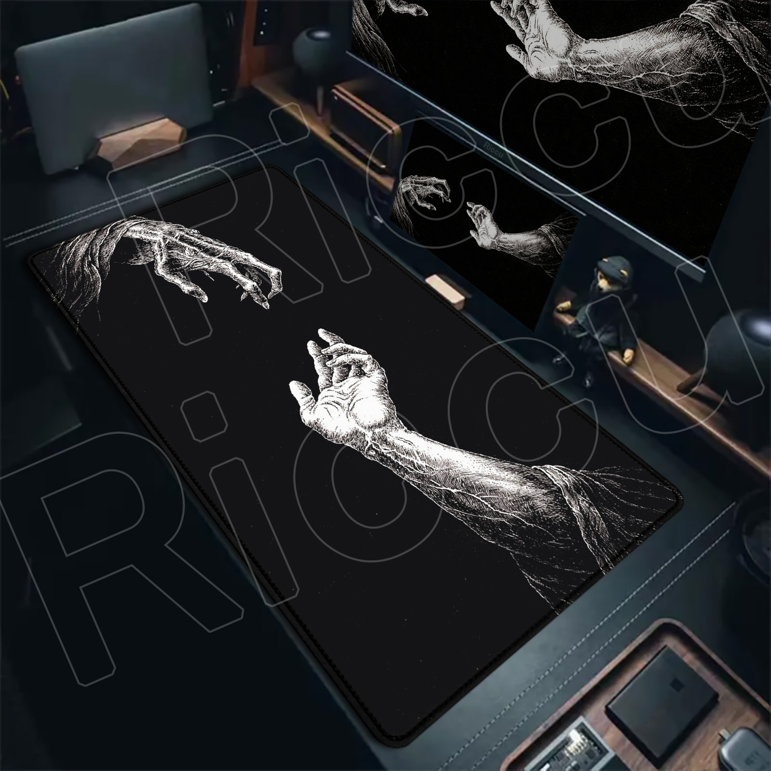 HD Large Black White XXL Gothi - Gaming Keyboard Hand recension och pris