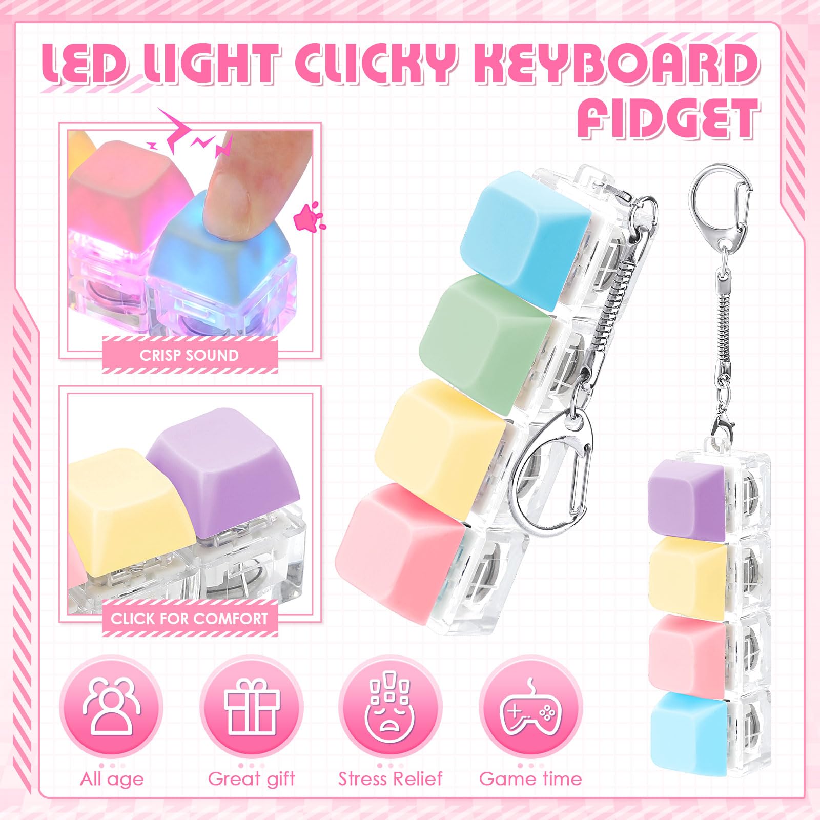 LED Light Up Fidget Keychain,  - Mechanical Switch Tester recension och pris