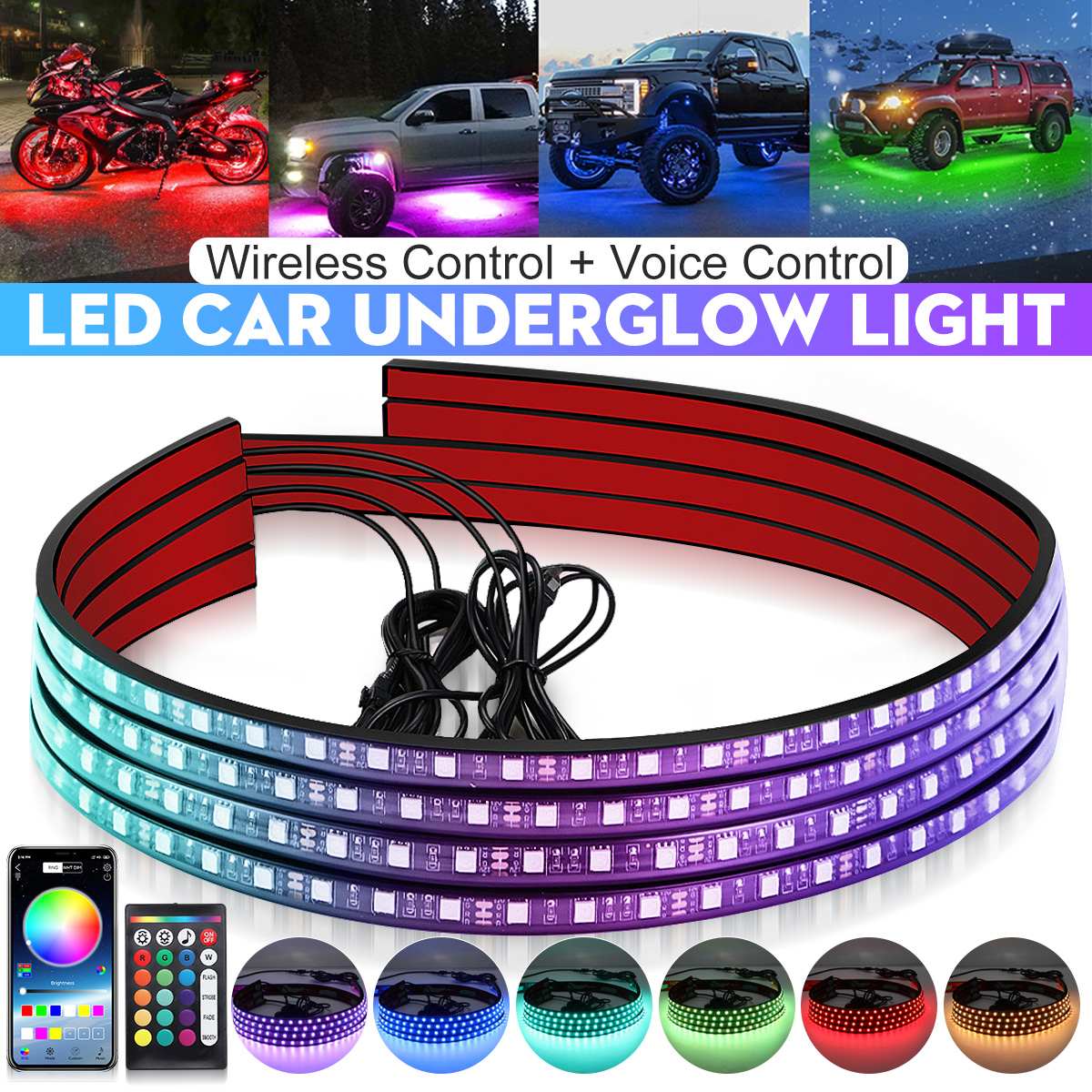 Wireless LED Car Flexible Unde - Rgb Underglow Strip recension och pris