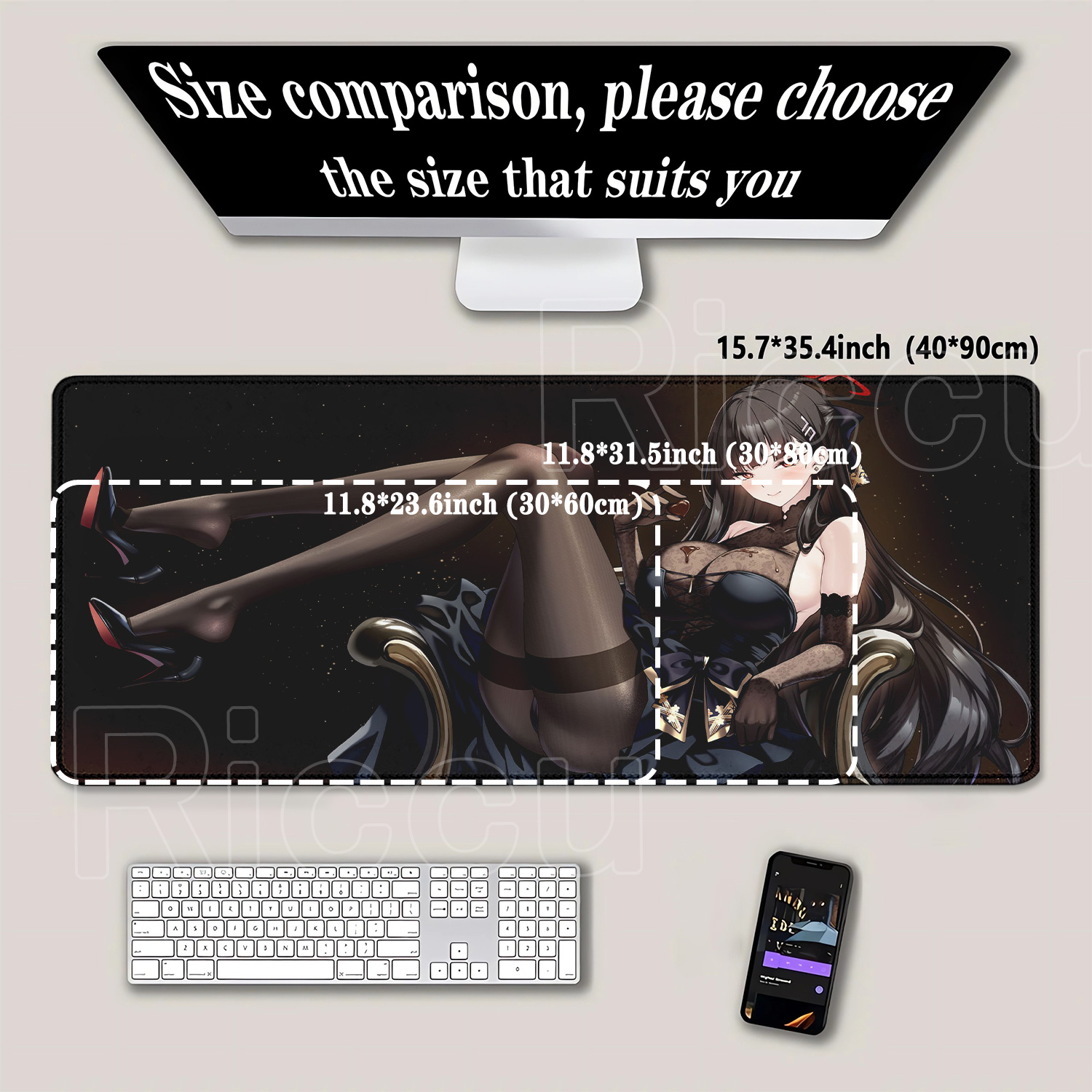 Anime girl Tsukatsuki Rio Blue - Gaming Keyboard Typewriter recension och pris