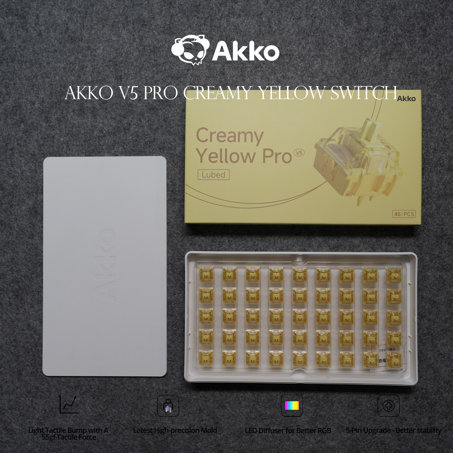 Akko V5 Pro Cream Yellow Switc - Keyboard Lube Kit recension och pris